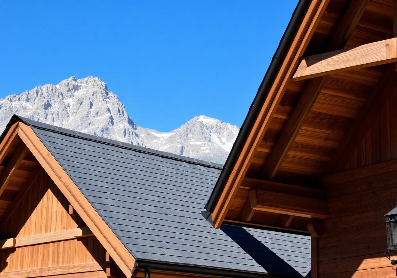 Foto: Steildach mit Ziegeln, warme Stimmung